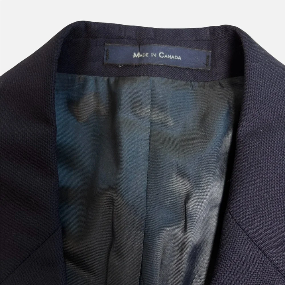 VTG CHAPS RALPH LAUREN 42T Navy Blue Wool Blazer Coat Jacket Preppy Gold Buttons